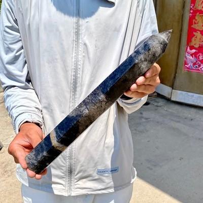 3.2LB Natural black hair crystal, white crystal pillar, quartz crystal
