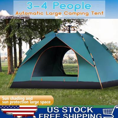 3-4 Person Pop Up Tents Waterproof Windproof Instant Tent for Camping Hiking USA