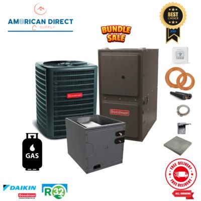 3.5 Ton Goodman AC & Gas Furnace Split System 15.2 SEER2 R32 80K BTU 80% Upflow