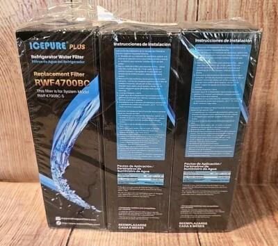 3 ICEPURE RWF4700BC Refrigerator WaterFilter Whirlpool Kenmore. + AF004 FILTER
