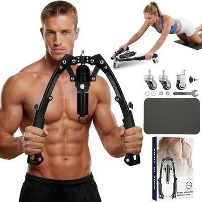 3 in 1 Twister Arm Exerciser Adjustable 22-440lbs Hydraulic Power Chest Black