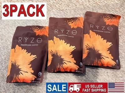 (3 Pack) Organic Ryze Mushroom Coffee -30 SERVINGS Instant Coffee FREE SHIPPING