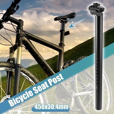 30.4x450mm Bike Seat Post Aluminum Alloy Bicycle Bike Seat Tube Mount Black