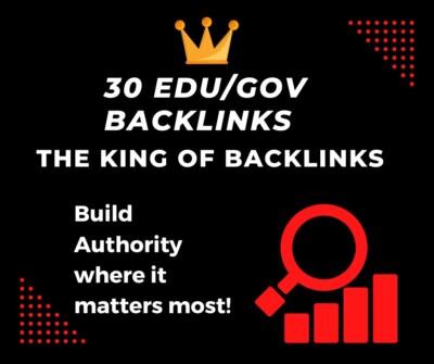 30 EDU/GOV Backlinks - King of all backlinks