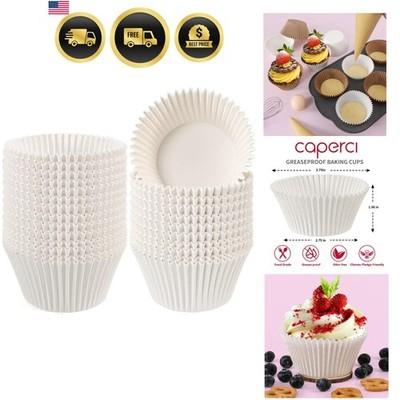 300 Count Jumbo Cupcake Liners White Baking Cups Large Muffin Liners