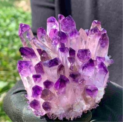 300g Amethyst Phantom Cluster Healing Mineral Rocks Specimens Purple Crystal