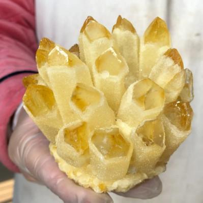 300g Natural Raw Citrine Point Phantom Geode Cluster Mineral Specimen Ornaments
