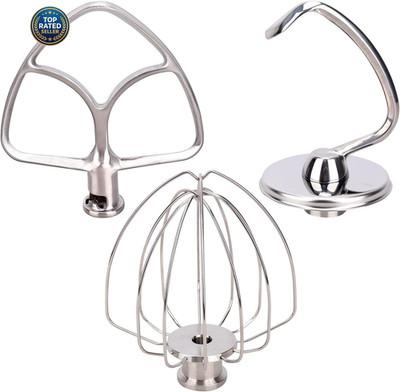 4.5-5 Qt Stand Mixer Attachments for Kitchenaid K45DH Dough Hook K45B Flat Beate