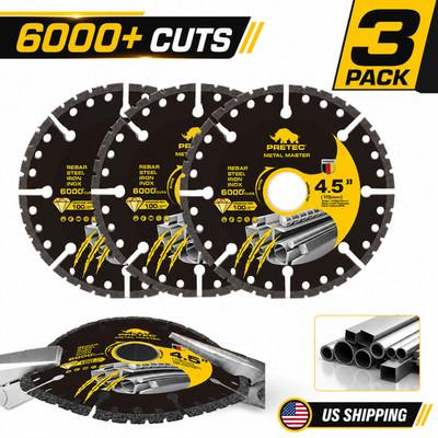 4.5"Diamond Cut Off Wheel 3Pack,Metal Cutting Disc 4-1/2"x7/8" for Angle Grinder