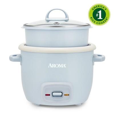 4-Cup Rice Cooker & Food Steamer with Nonstick Ceramic, Blue