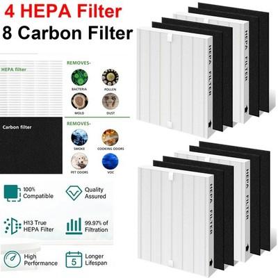 4 HEPA & 8 Carbon Filter Replacement for Coway Airmega AP-1512HH AP1512HH 200M