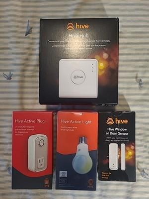 4 Hive Lot Hub Window/Door Sensor Active Light & Plug All New Box Home Security