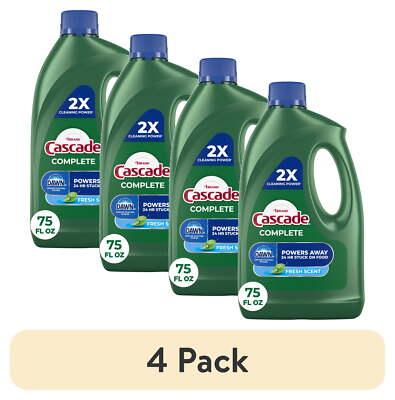 (4 pack) Cascade Complete Dishwasher Detergent Liquid Gel, Dish Detergent
