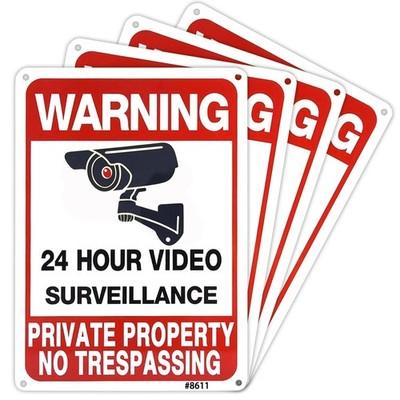 4-Pack Metal No Trespassing Signs Private Property 10 x 7 inch Rust Free 0.04