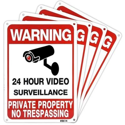 4-Pack No Trespassing Signs Private Property, 10x7 Inch Heavy Duty Rust-Free Alu