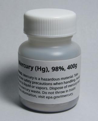 400g (14.1oz) 98% Mercury Metal / Elemental Mercury (Hg)