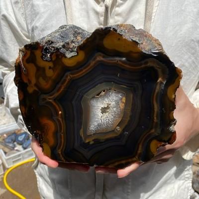 4190G Natural Banded Agate geode Quartz Crystal Rough mineral specimens Healing