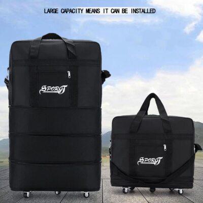 42" Expandable Rolling Duffle Bag Large Wheeled Luggage Foldable Suitcase
