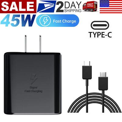 ⚡45W Super Fast Wall Charger Type C W/ 6ft Cable for Samsung Galaxy S24 S23 S22