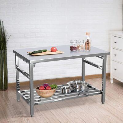 48x30" Stainless Steel Prep Table ,Commercial Kitchen Foldable Food Prep Table