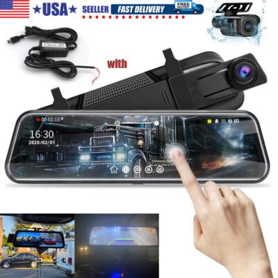 4K 10" Dash Cam Front and Rear Dual Dash Camera Rear Mirror Night Vision Camera