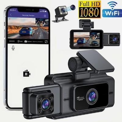 4K Dual Lens Car DVR Dash Cam Video Recorder WIFI 1080P Front/Rear/Inside Camera