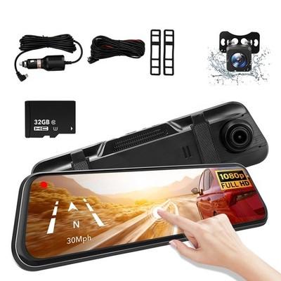 4K Front Rear View Mirror Dash Cam 10 Inch IPS Touch Screen UHD Car DVR G-Sensor