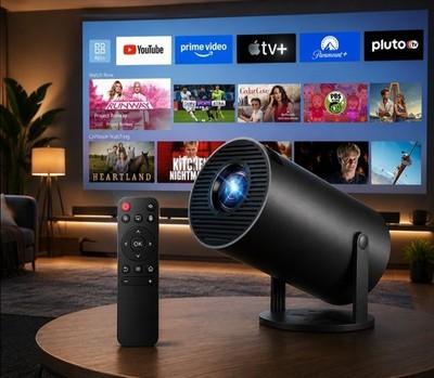 4K Mini Smart Projector Android 11 WiFi 5G Bluetooth YouTube USB Portable