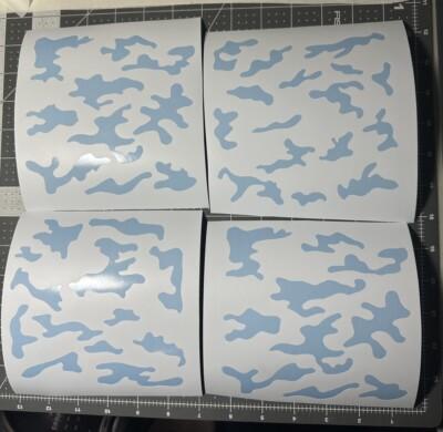 4pc 6" Camo CUSTOM PAINT AIRBRUSH Stencils STICK ON vinyl , stencil set, 4X MD