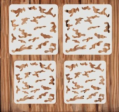 4PCS Camo Stencils Stencil Kit for Spray Paint Camouflage Pattern...