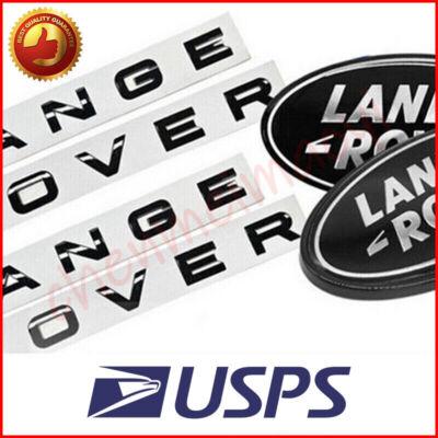 4x LAND ROVER RANGE ROVER Letters Gloss Black Grille Tailgate Emblem Oval Badge