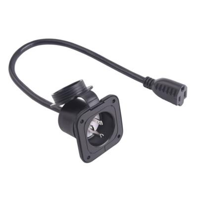 5 Amp 125V AC Power Inlet Port Plug w/ Integrated 18" Extension Cord RV Trailer