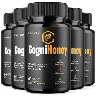 (5 Pack) CogniHoney Pills - Brain Health & Cognitive Support Supplement 300 Caps