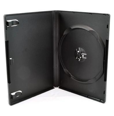 5 pack Standard 14mm Black Single Disc DVD Cases with Outter Clear Sleeve