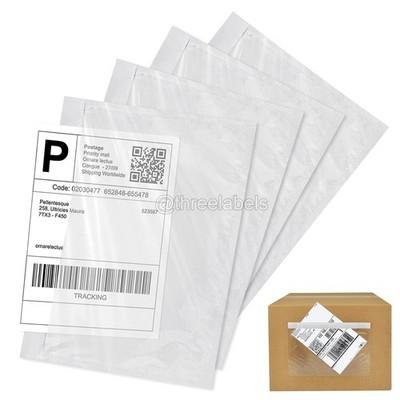 50 - 4000 Clear Adhesive Packing List Shipping Label Envelopes Pouches 7.5 X 5.5