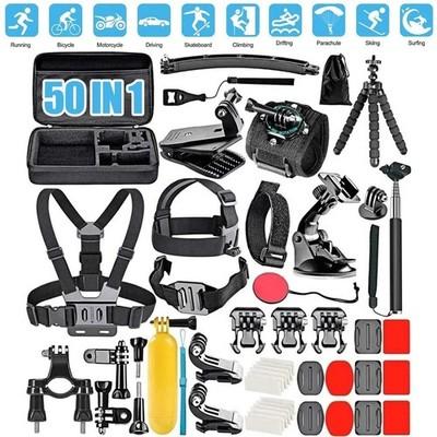 50 In 1 Accessories For Gopro 13 12 11 10 9 8 7 6 Bundle Chest Head Mount Biking