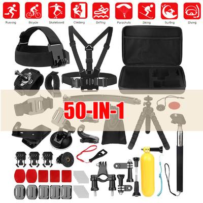 50 PCS Accessories For Gopro 13 12 11 10 9 8 7 6 Bundle Chest Head Mount Biking