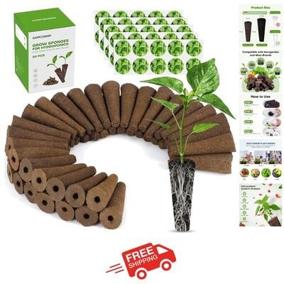 50Pcs Seed Pods Kit for Aerogarden, 50 Grow Sponges, Hydroponics Garden Accessor