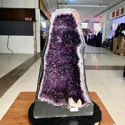 55LB Large Natural Amethyst Geode Cathedral Crystal Cluster Specimen Healing