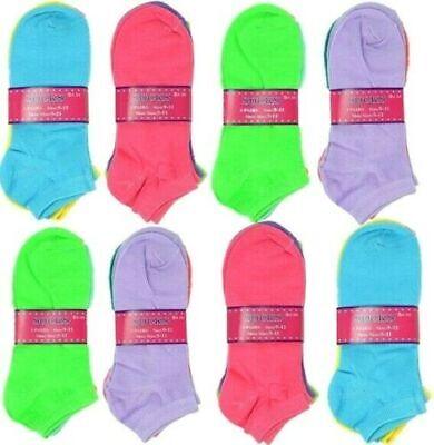 6-12 Pairs Womens Assorted Styles Athletic Low Cut Ankle Socks Cotton Size 9-11