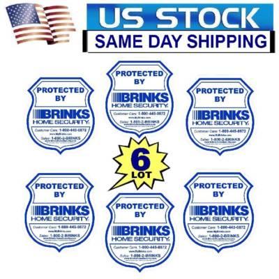 6 HOME SECURITY MONITORING SYSTEM IN USE ALARM WINDOW DECALS WARNING STICKER