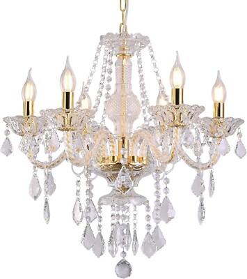 6 Light Luxury K9 Crystal Chandelier Clear Crystal Ceiling Pendant Light 1130