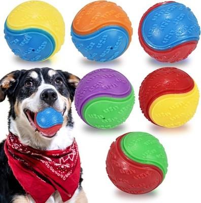 6Pcs Squeaky Dog Balls 2.5in Tough Ball Toys for Training Interactive Compatible