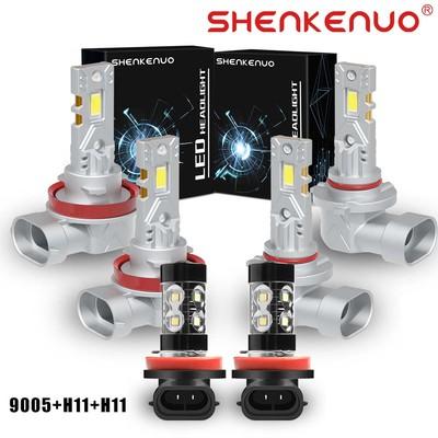 6x Combo H11 9005 H11 LED Headlight Conversion Kit High Low Beam Fog Light 6000K