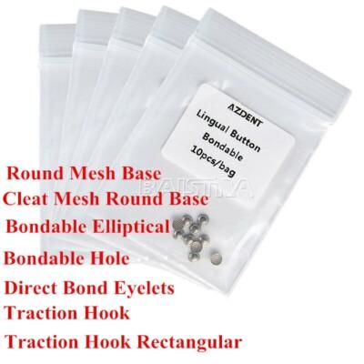 7 modelos Botones Linguales de Ortodoncia Dental Bondable de M 10pzas/bolsa