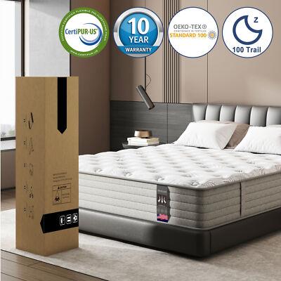 8" 12" 14" Gel Memory Foam Twin Full Queen King Spring Hybrid Mattress in a Box