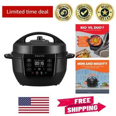 800W RIO Mini Multi-Cooker: 4 Quart, Dishwasher Safe, Touch Control Convenience
