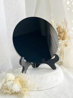 8cm Polished Obsidian Crystal Scrying Mirror Healing Energy Home Decor Gifts