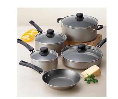 9 Piece Cookware Set Nonstick Pots Pans Home Kitchen Cooking Non Stick,Champagne
