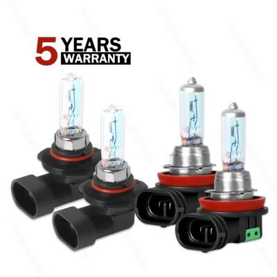 9005 / H11 Halogen Headlights High Low Beam Bulbs Kit White Lamps